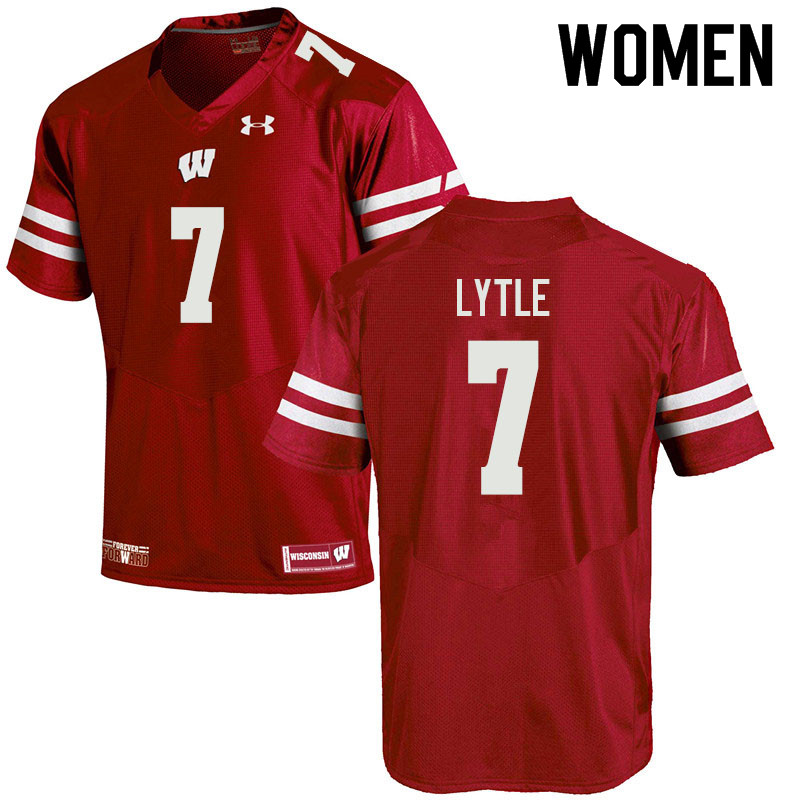Women #7 Spencer Lytle Wisconsin Badgers College Football Jerseys Sale-Red - Click Image to Close